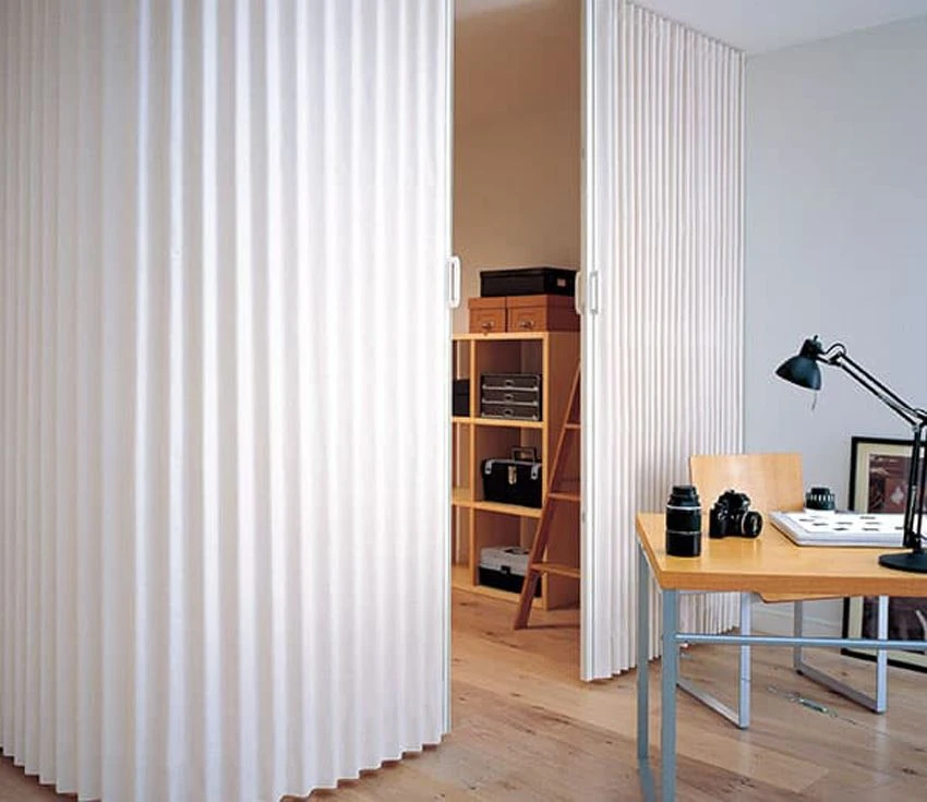 White PVC Accordion Door White PVC Accordion Door